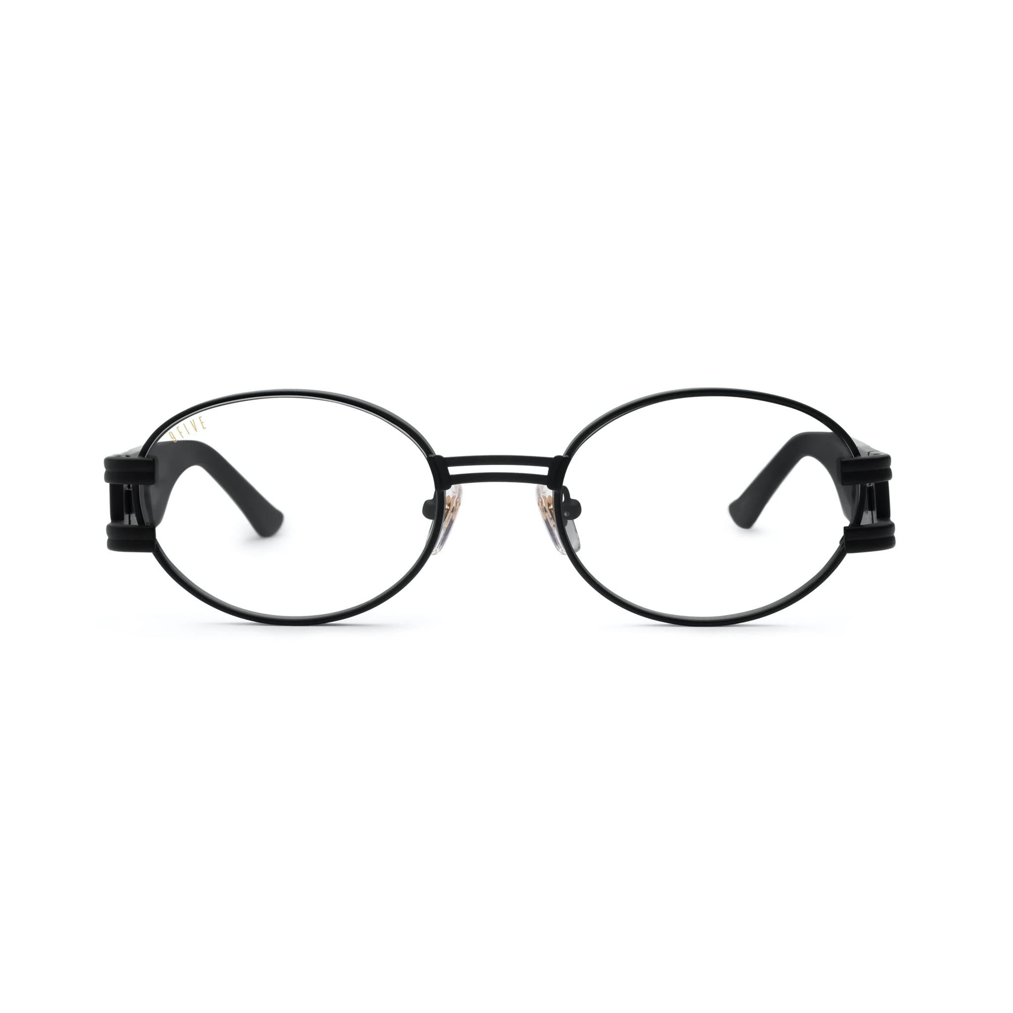 9FIVE St. James Matte Blackout Clear Lens Glasses — front [g:all s:reg o:1]