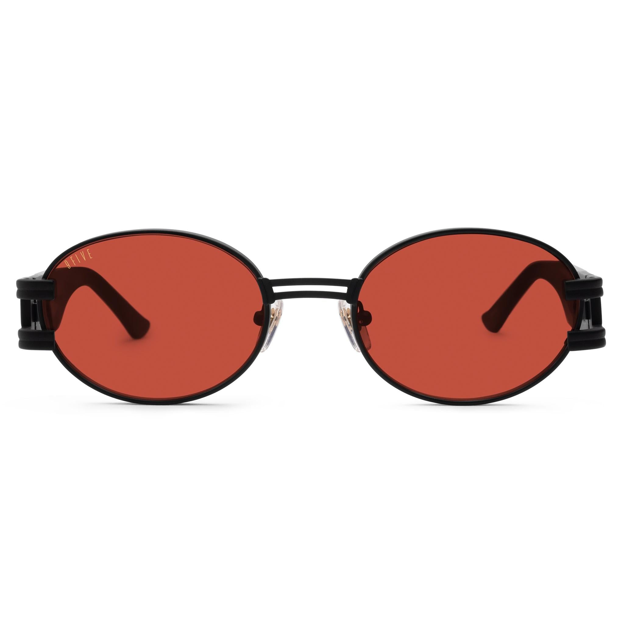 9FIVE St. James Matte Blackout XL Burgundy Sunglasses — front [g:burgundy s:xl o:1]