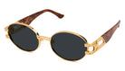 9FIVE St. James Gold Marble & 24K Gold XL Sunglasses