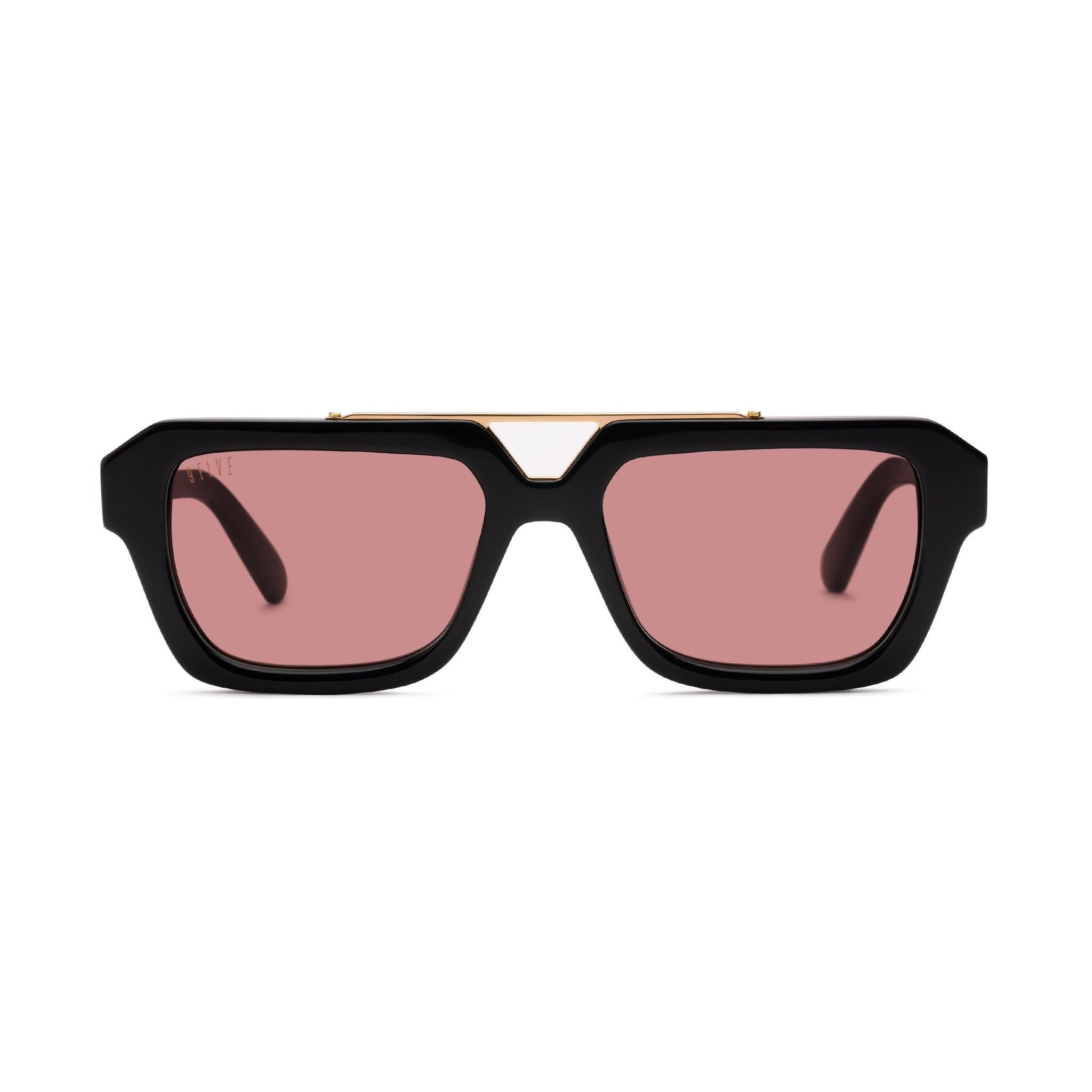 9FIVE Valley Pink & 24K Gold Sunglasses — front [g:pink s:all o:1]
