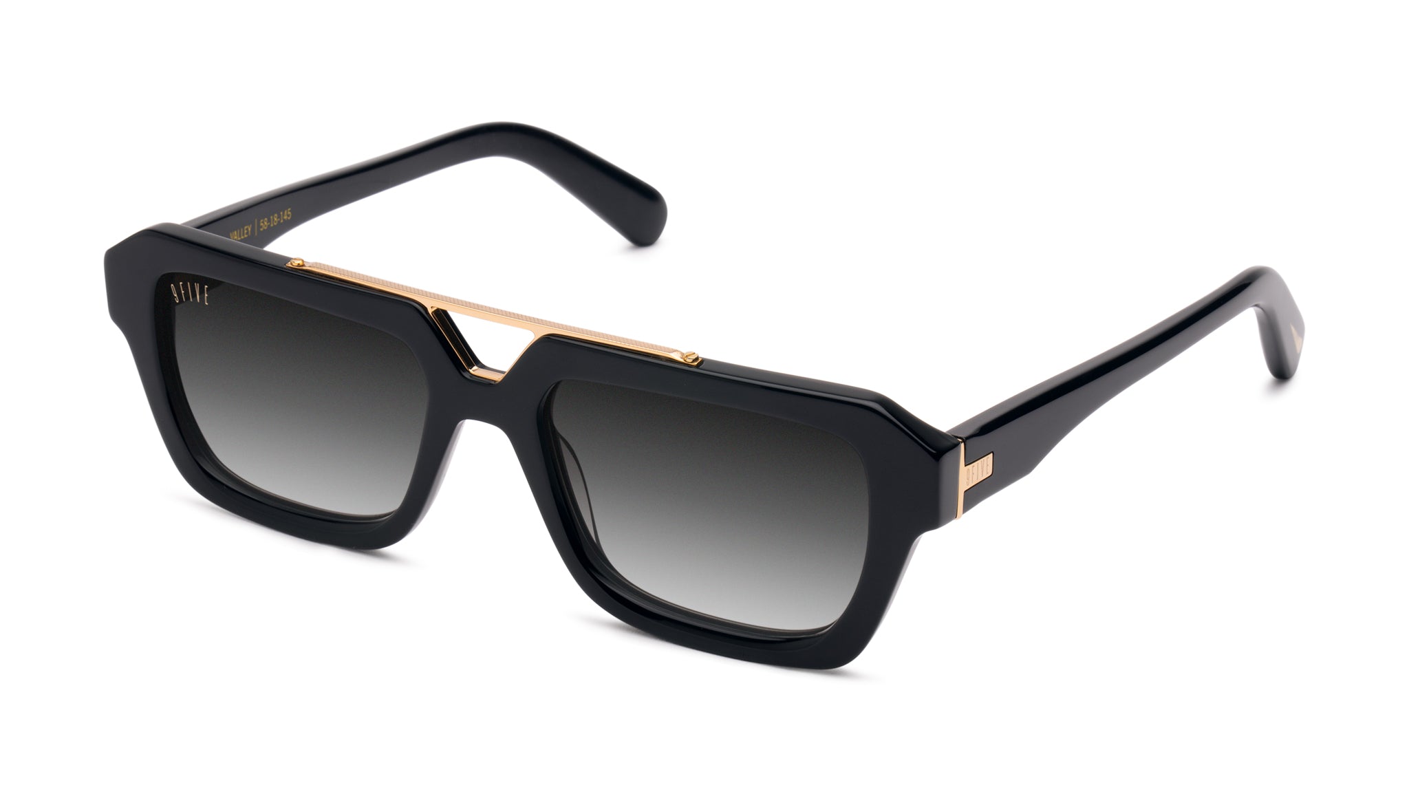 9FIVE Valley Black & 24K Gold - Gradient Sunglasses