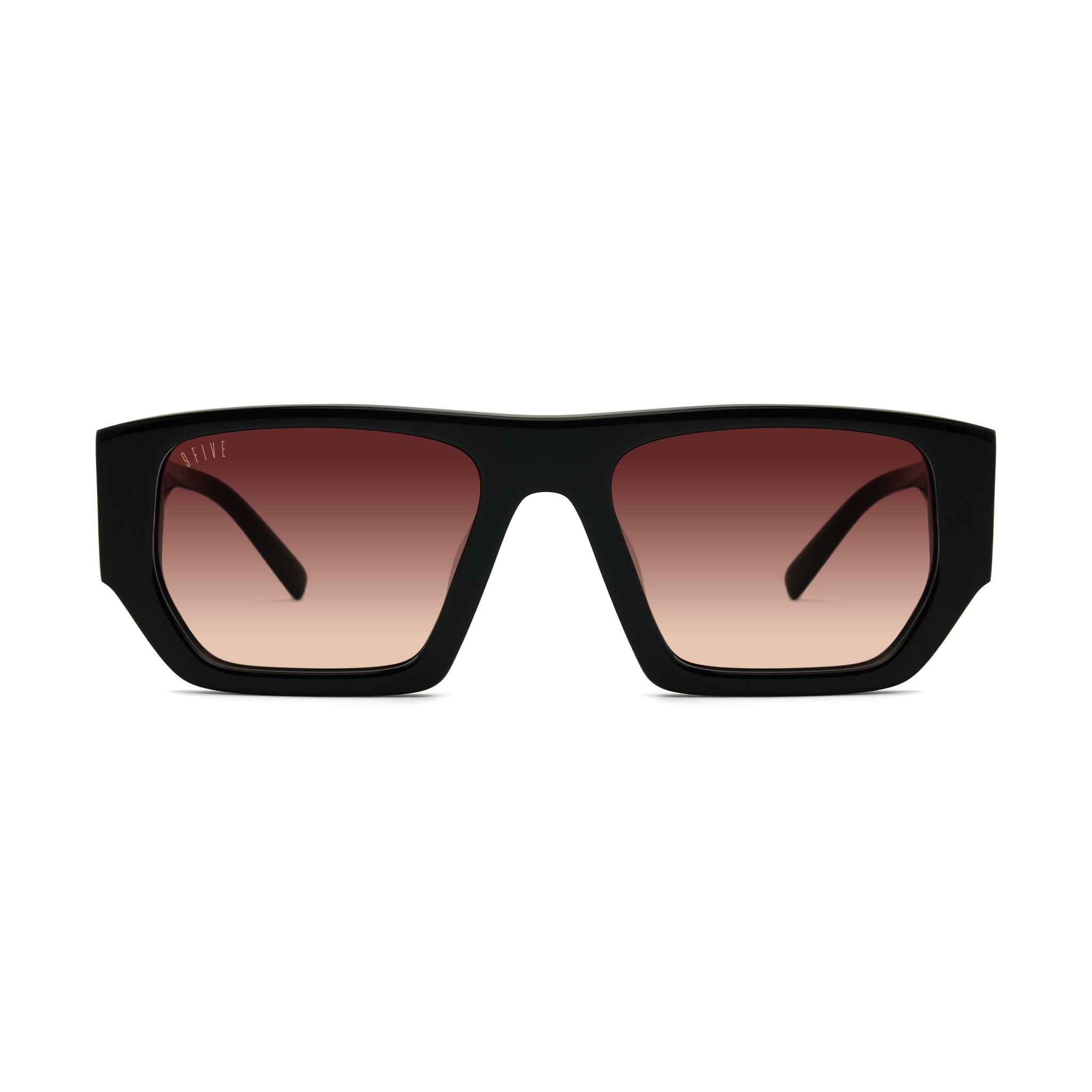 9FIVE Vice Rum Gradient & 24K Gold Sunglasses — front [g:rum-gradient s:all o:1]