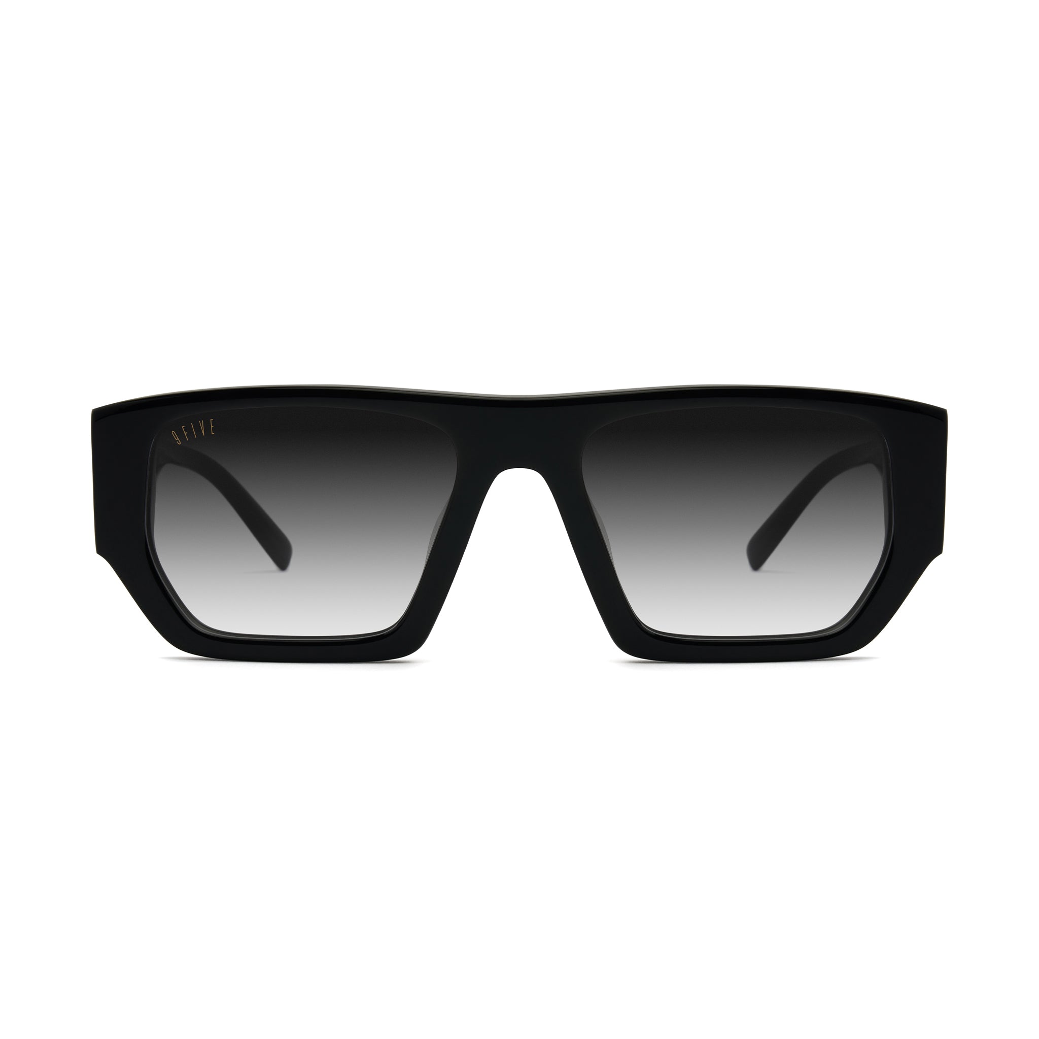 9FIVE Vice Black Gradient & 24K Gold Sunglasses — front [g:black-gradient s:all o:1]