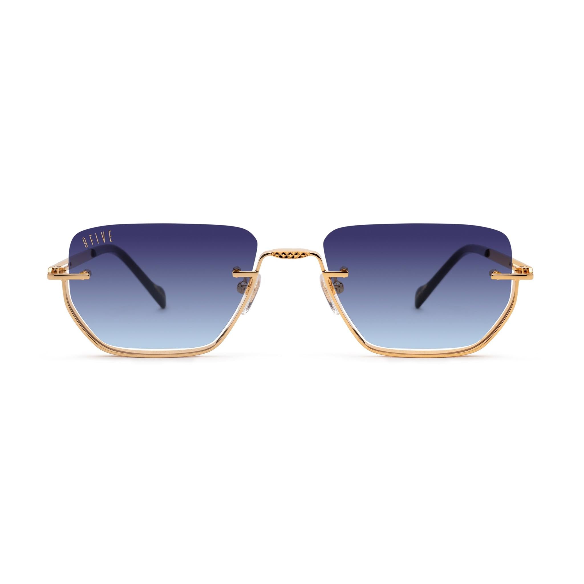 9FIVE Villa Midnight Gradient & 24K Gold Sunglasses — front [g:midnight-gradient s:all o:1]