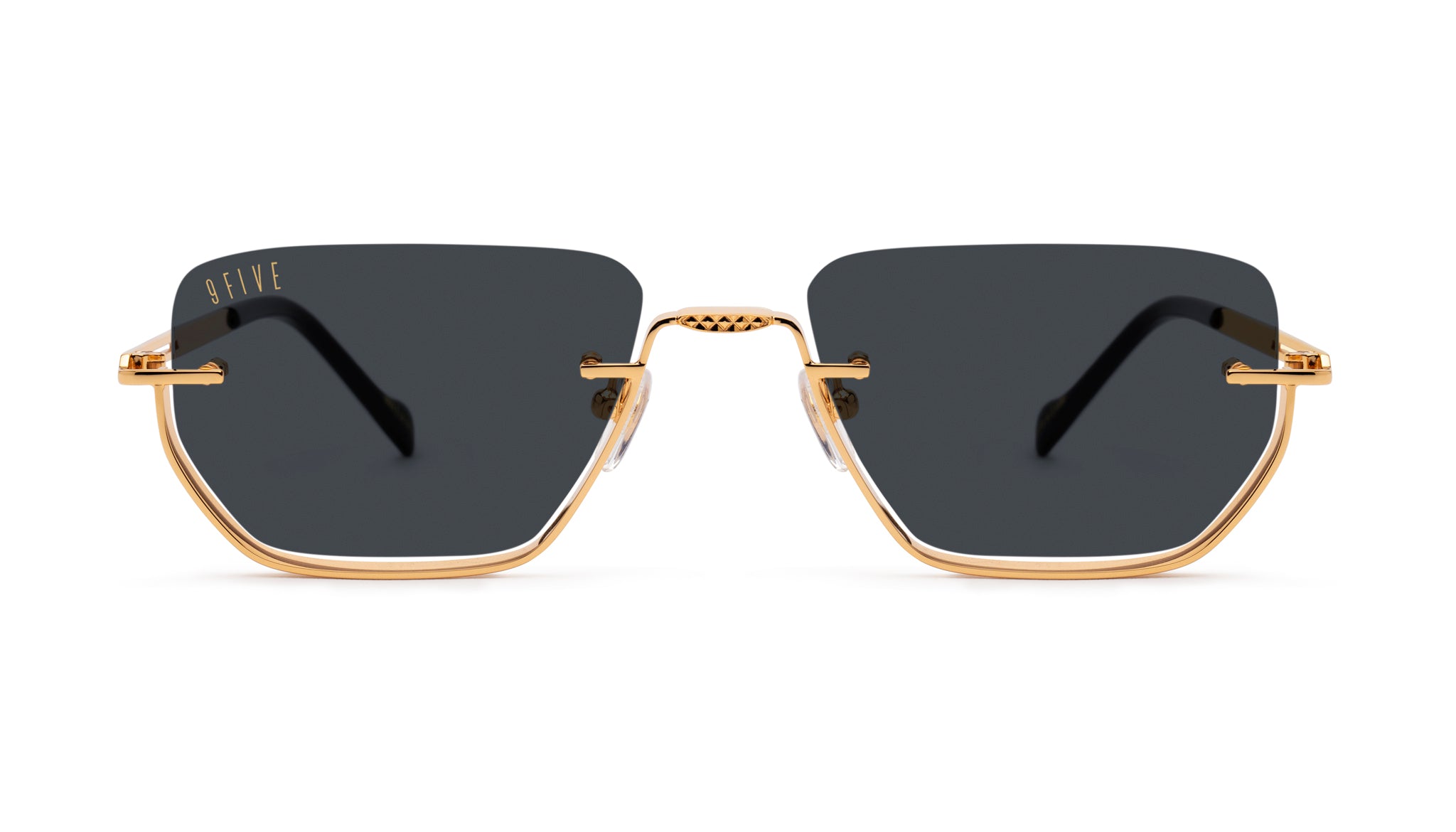 9FIVE Villa Black & 24K Gold Sunglasses Rx