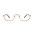 Gold-framed eyeglasses on a white background