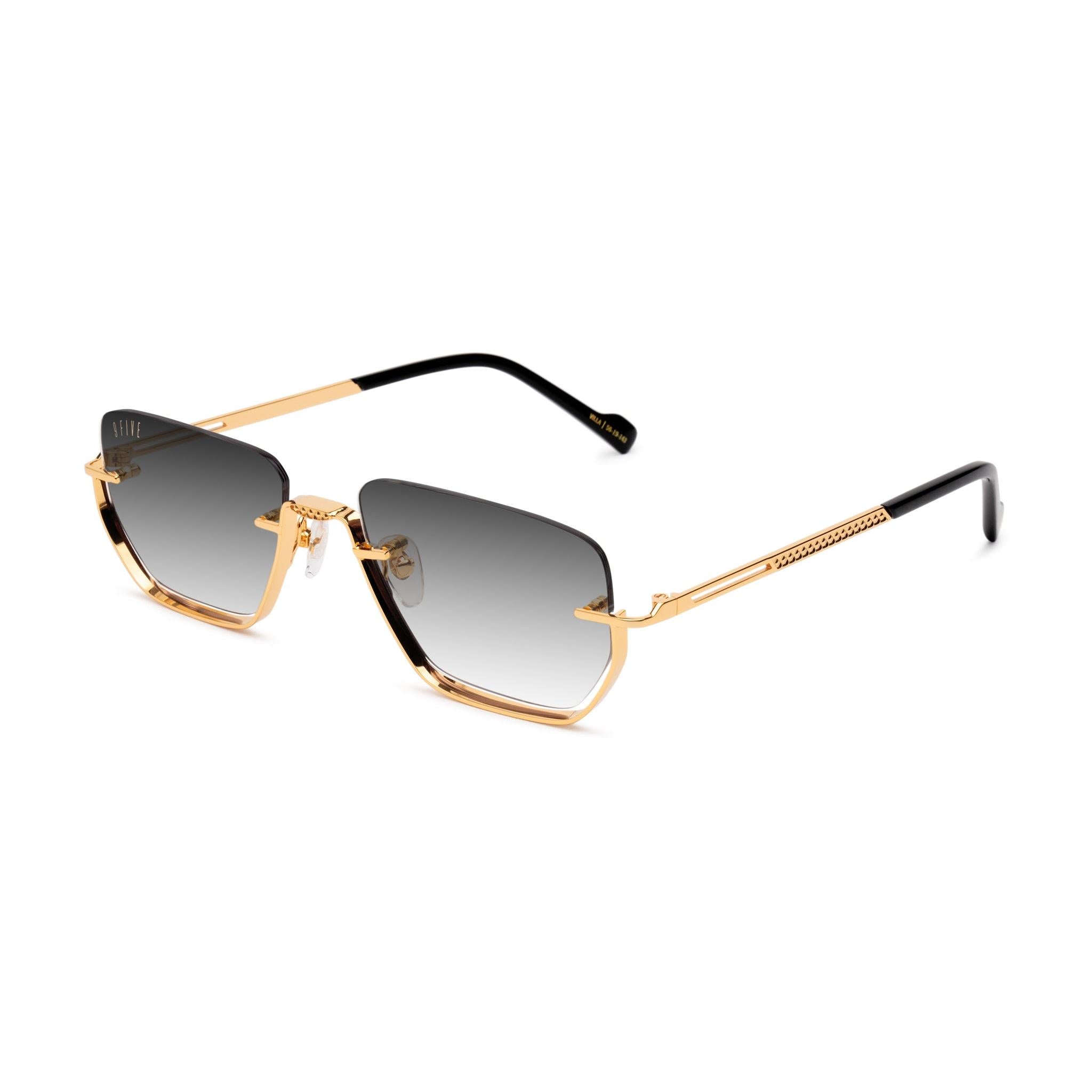 9FIVE Villa Black Gradient & 24K Gold Sunglasses — side [g:black-gradient s:all o:2]