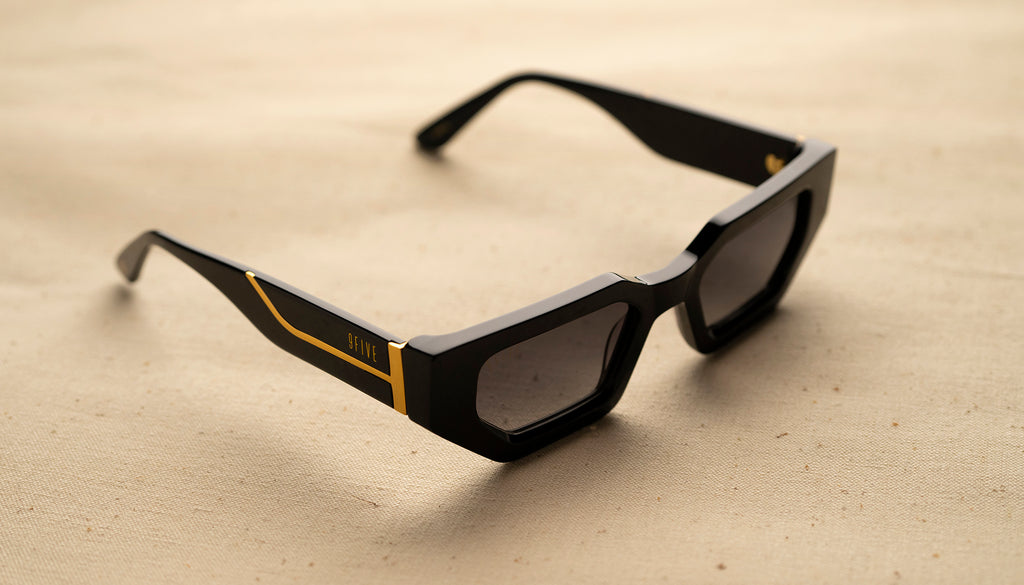9FIVE Vincent Black & 24K Gold - Gradient Sunglasses