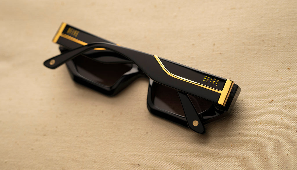 9FIVE Vincent Black & 24K Gold Sunglasses Rx