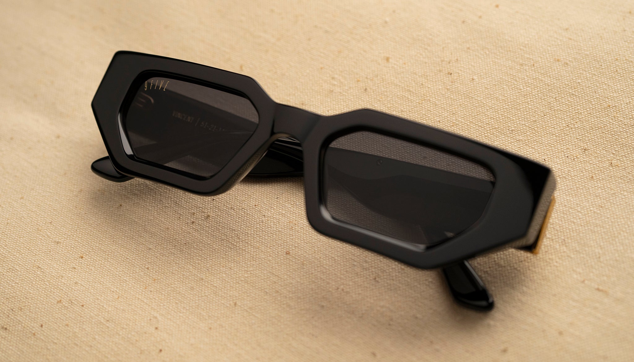 9FIVE Vincent Black & 24K Gold Sunglasses Rx
