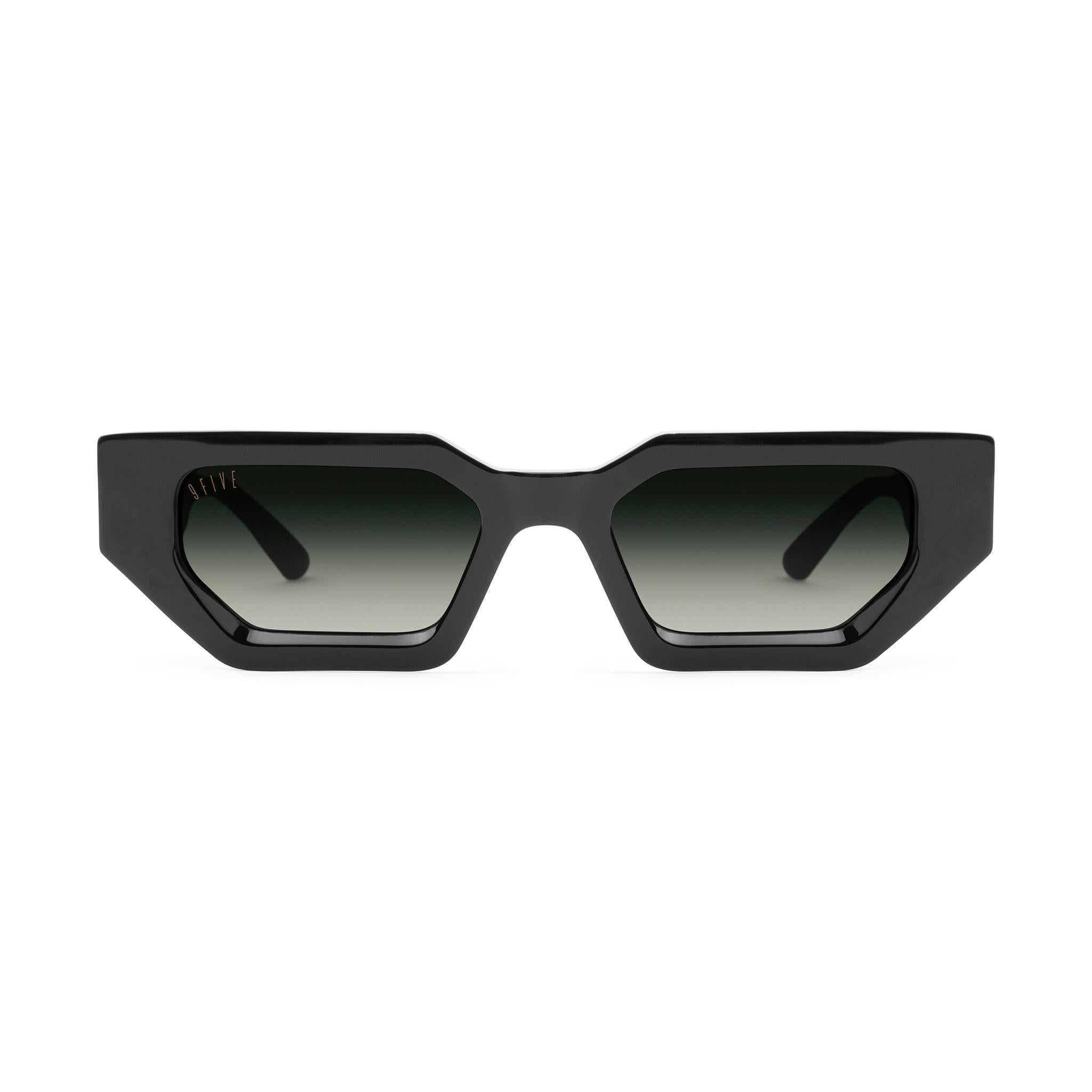 9FIVE Vincent Green Gradient & 24K Gold Sunglasses — front [g:green-gradient s:all o:1]