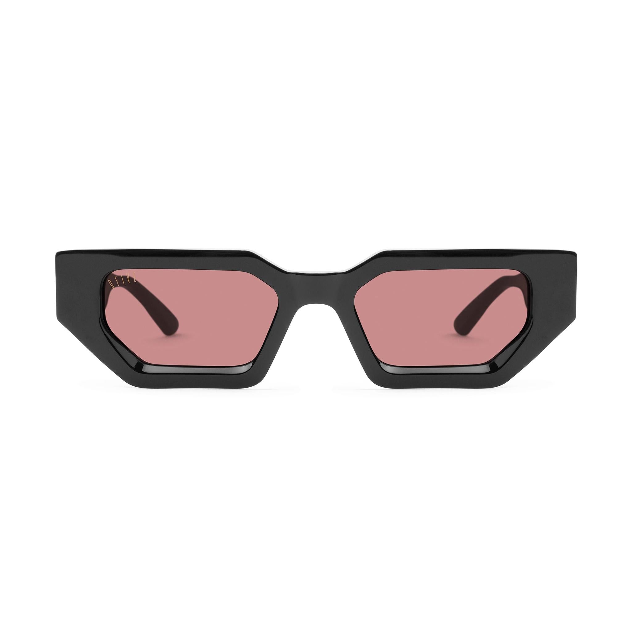 9FIVE Vincent Pink & 24K Gold Sunglasses — front [g:pink s:all o:1]
