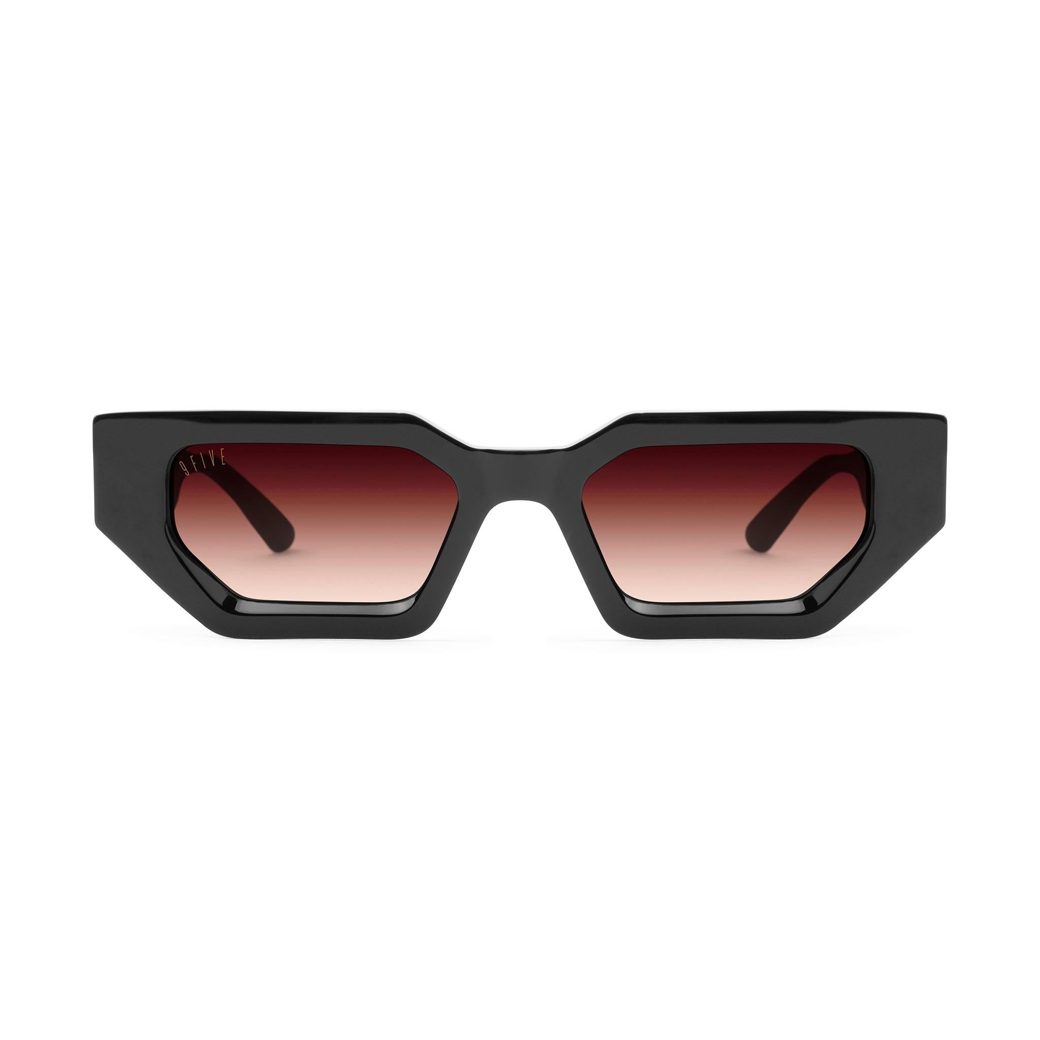 9FIVE Vincent Rum Gradient & 24K Gold Sunglasses — front [g:rum-gradient s:all o:1]