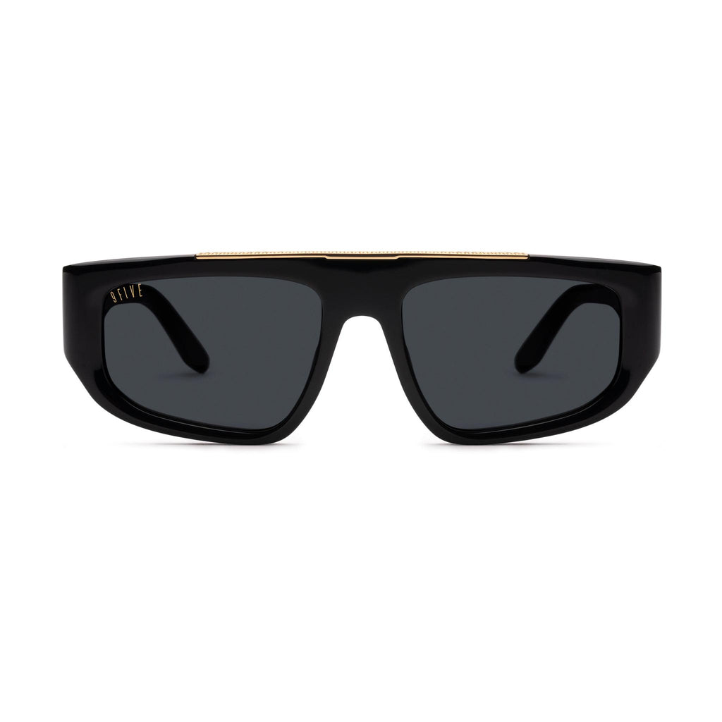 9FIVE X01 Black & 24K Gold Sunglasses — front [g:black s:all o:1]