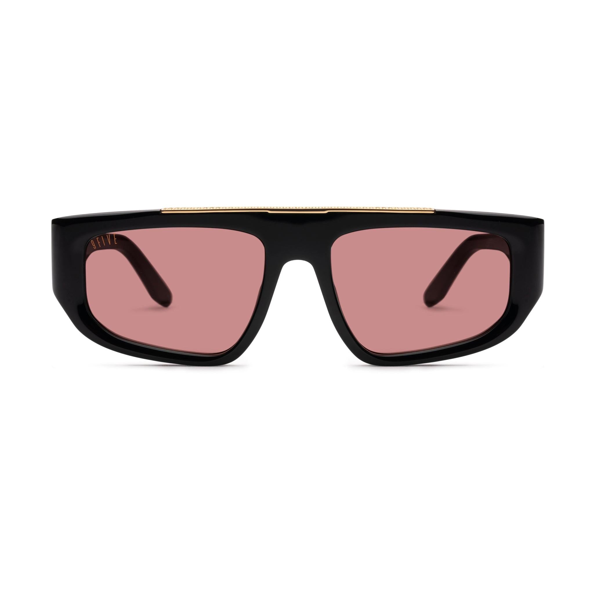 9FIVE X01 Pink & 24K Gold Sunglasses — front [g:pink s:all o:1]
