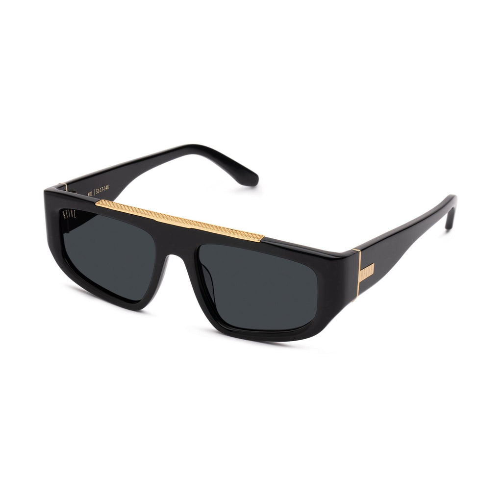 9FIVE X01 Black & 24K Gold Sunglasses — side [g:black s:all o:2]
