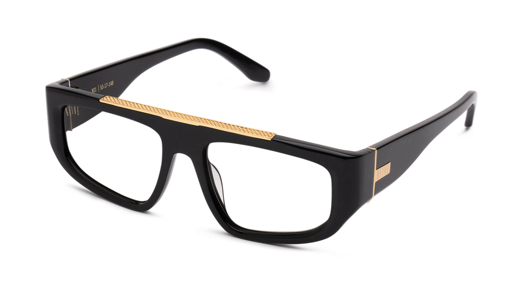 9FIVE X01 Black & 24K Gold Clear Lens