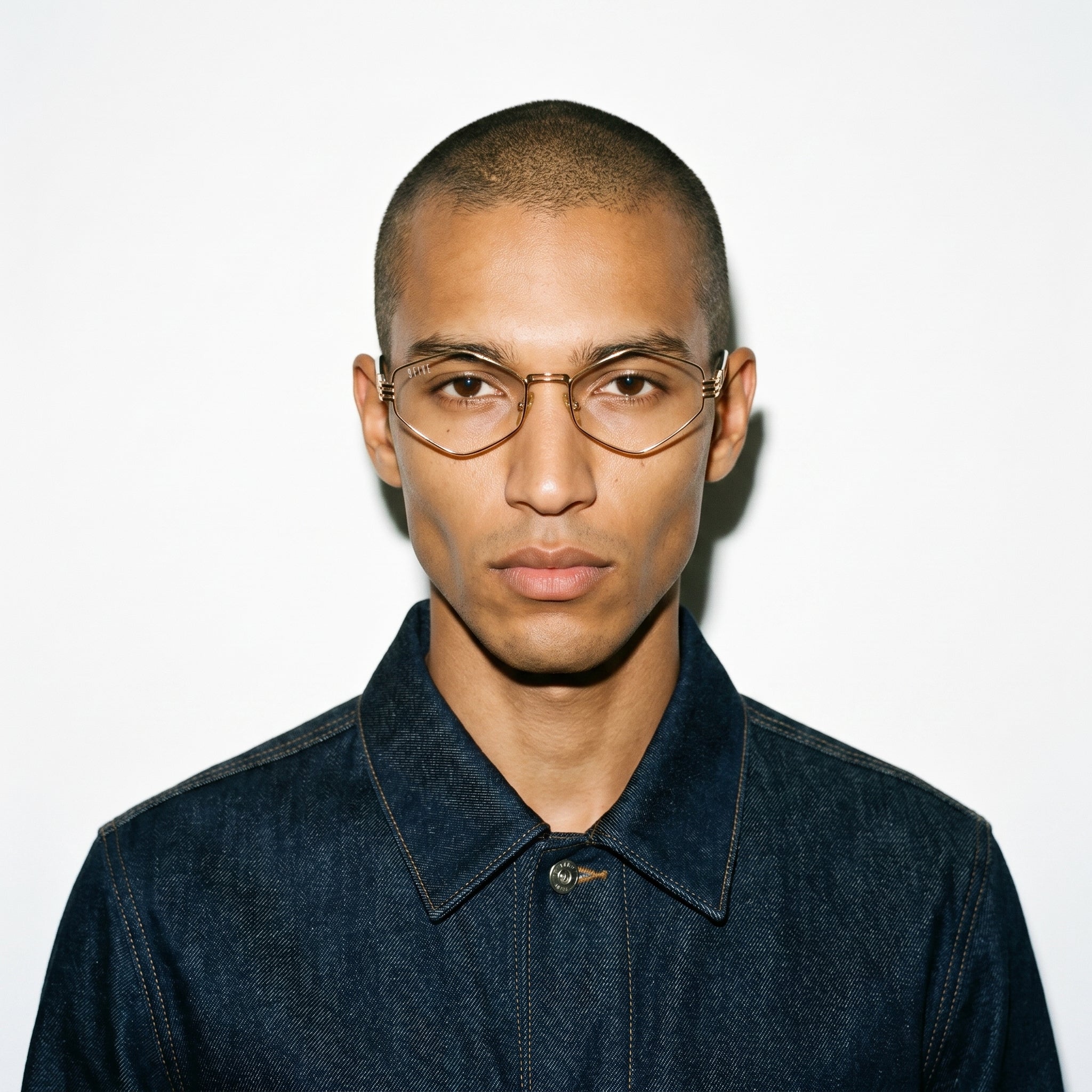 9FIVE Iris Rhombus Clear Lens Glasses