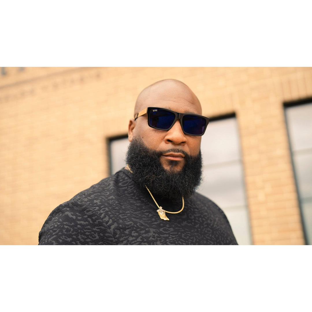 9FIVE Caps LX Black & 24K Gold Sunglasses