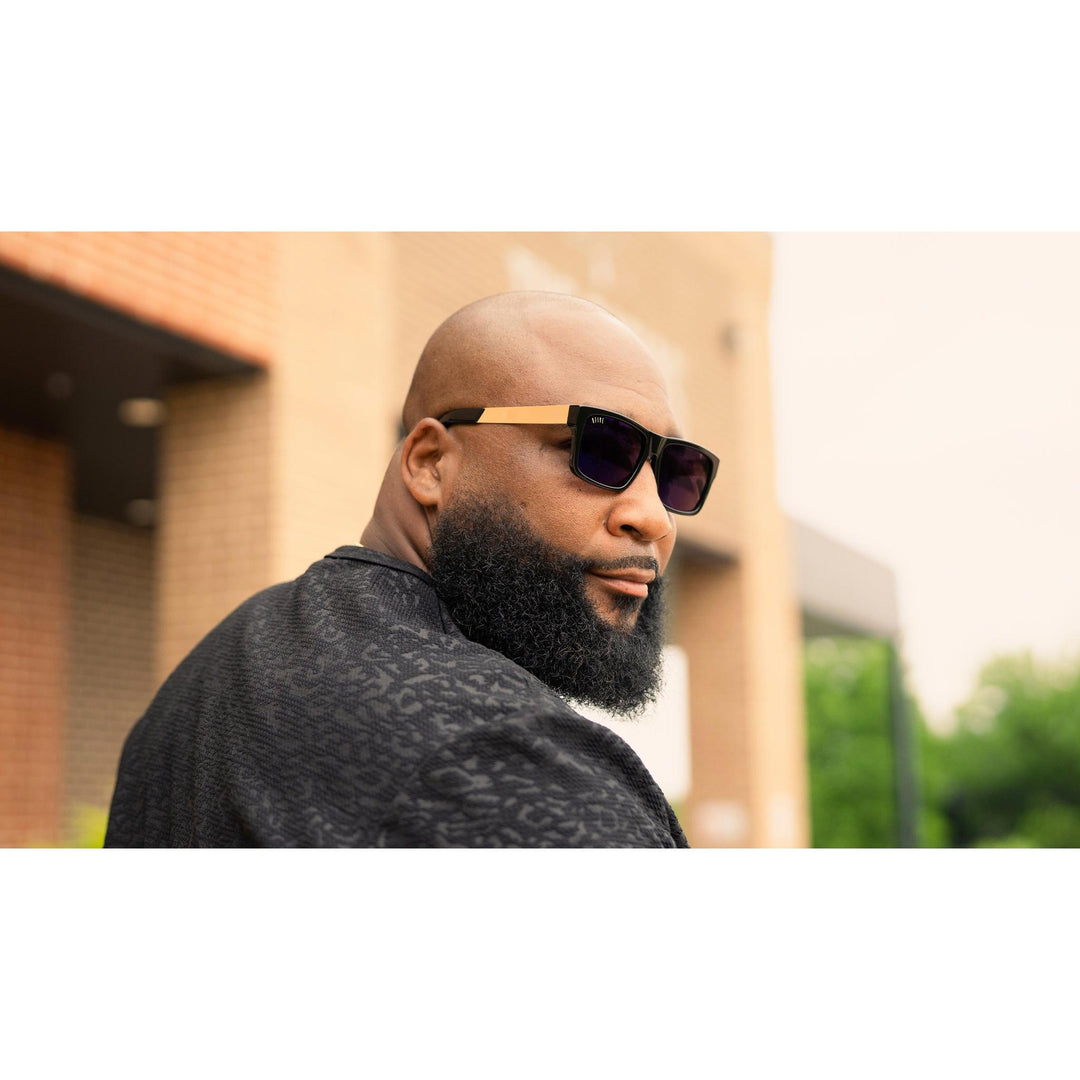 9FIVE Caps LX Black & 24K Gold Sunglasses