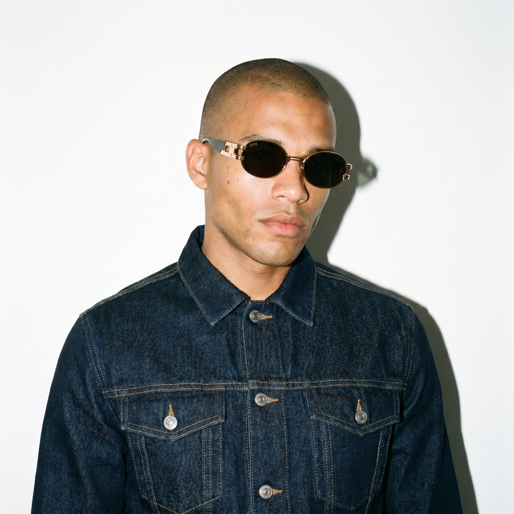 9FIVE St. James Black Sunglasses — worn on model [g:black s:all o:3]