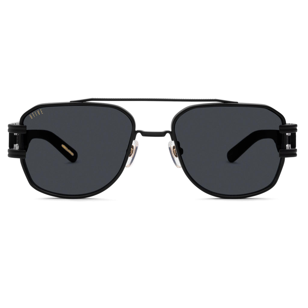 9FIVE Royals XL Matte Blackout Black Sunglasses — front [g:black s:xl o:1]