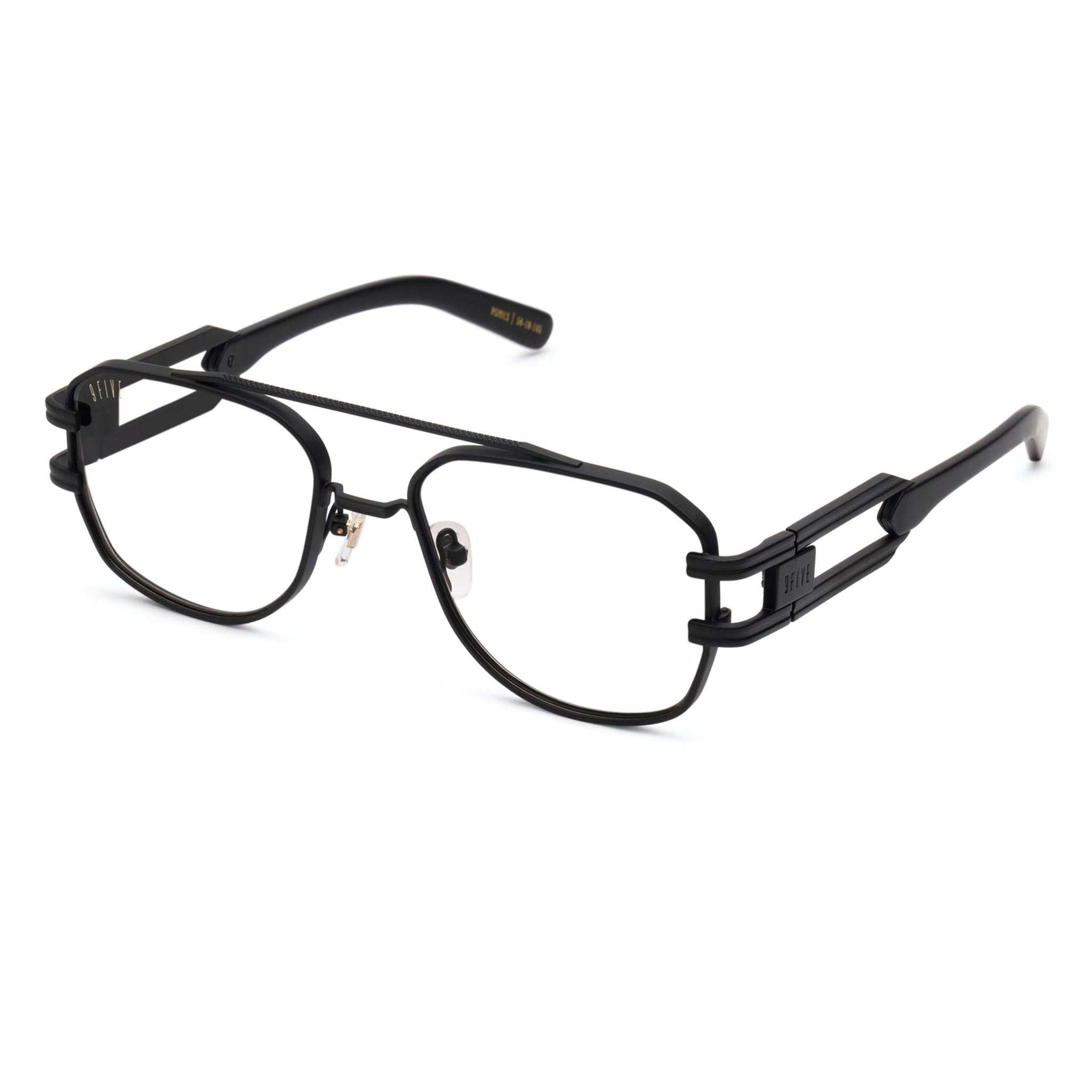 9FIVE Royals Matte Blackout XL Clear Lens Glasses