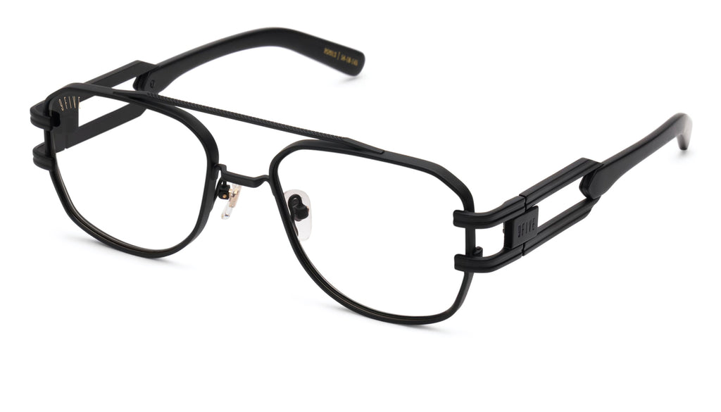 9FIVE Royals Matte Blackout XL Clear Lens Glasses