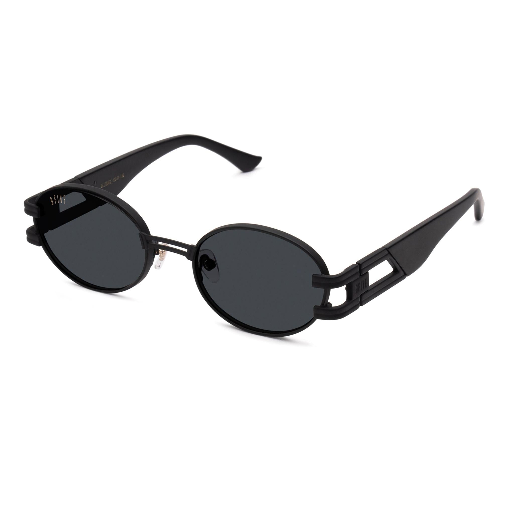 9FIVE St. James Matte Blackout XL Black Sunglasses — side [g:black s:xl o:2]