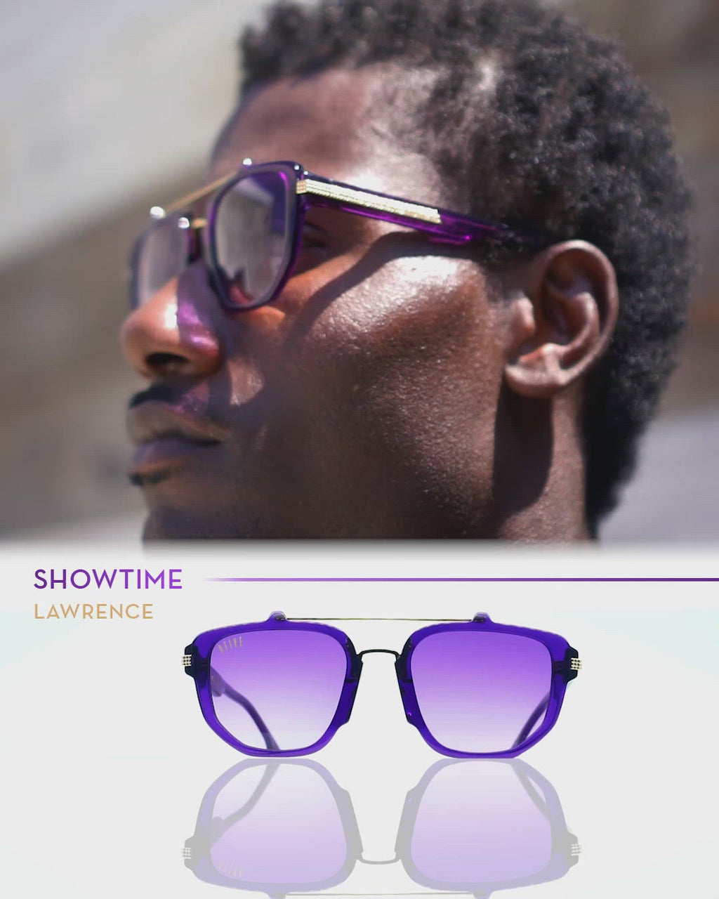 9FIVE Lawrence Showtime Purple & 24K Gold - Purple Gradient Sunglasses