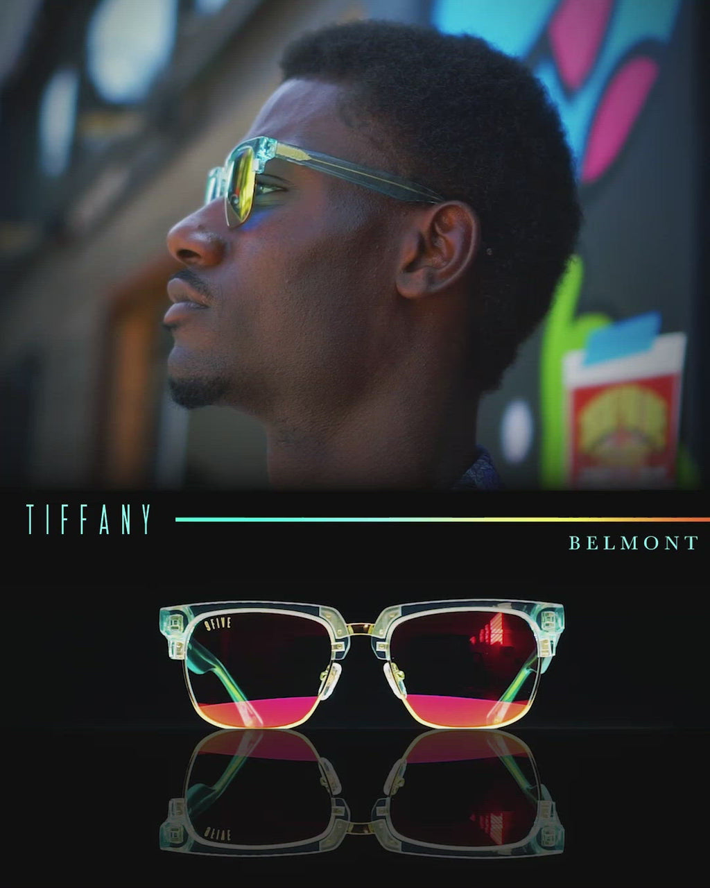 9FIVE Belmont Tiffany & 24K Gold - Reflective Sunglasses