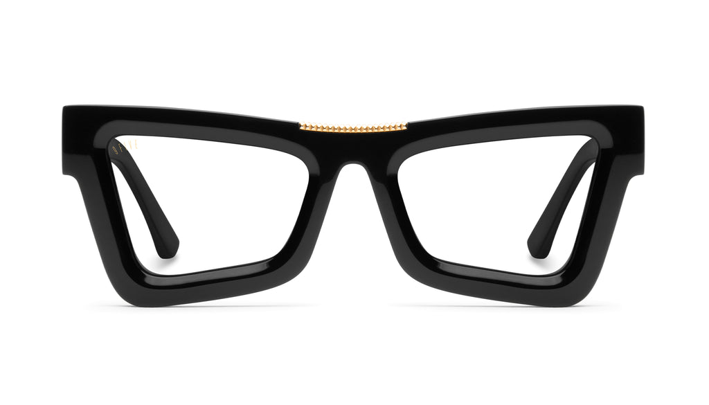 9FIVE Marauder Black & 24k Gold Clear Lens Glasses Rx
