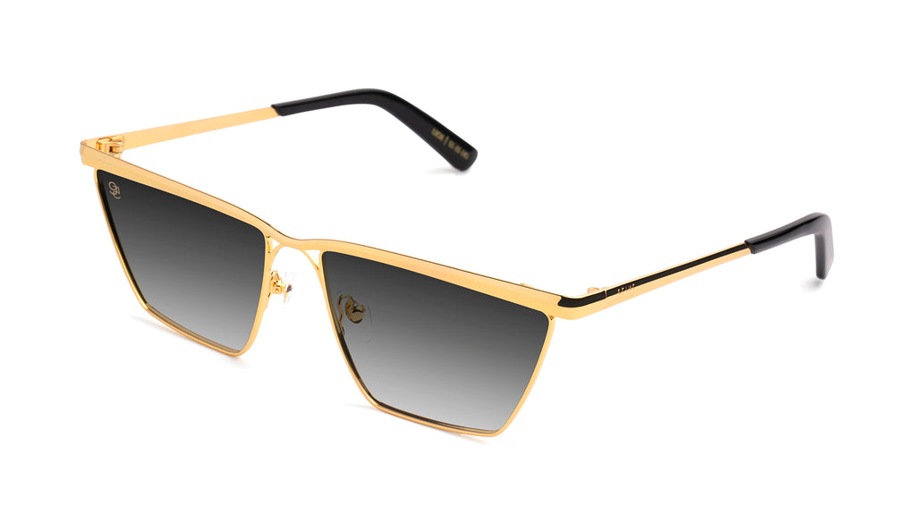 9FIVE Lucia Black & 24K Gold - Gradient Sunglasses