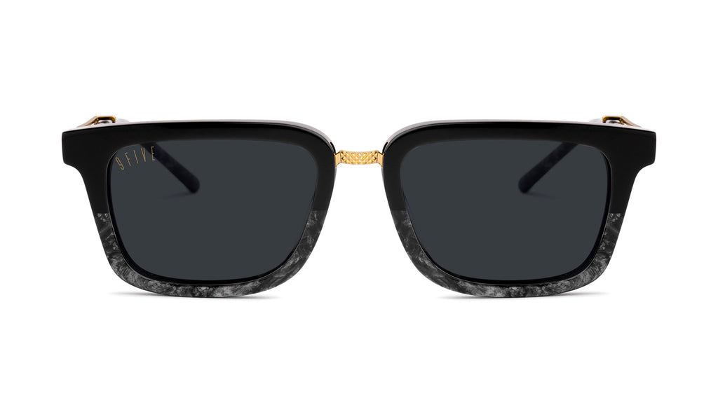 9FIVE Bishop Black Marble & 24K Gold Sunglasses