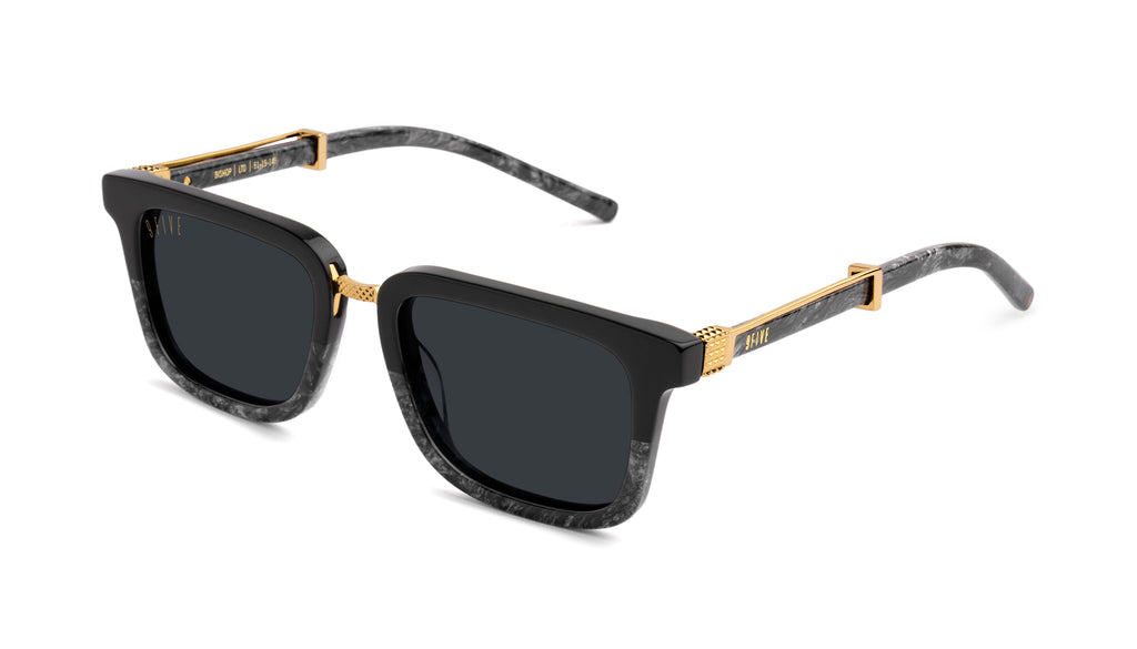 9FIVE Bishop Black Marble & 24K Gold Sunglasses