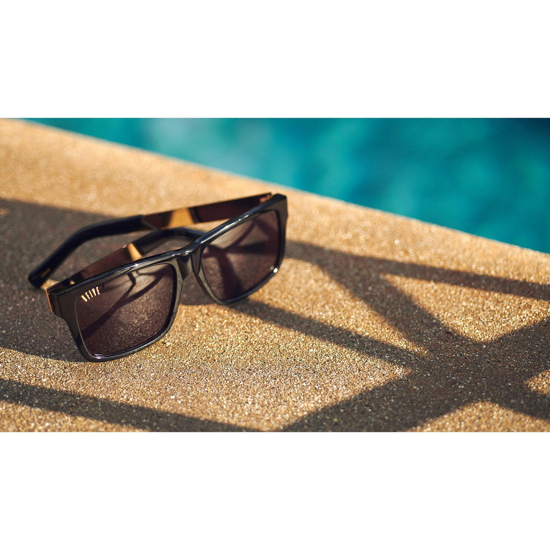 9FIVE Caps LX Black & 24K Gold Sunglasses