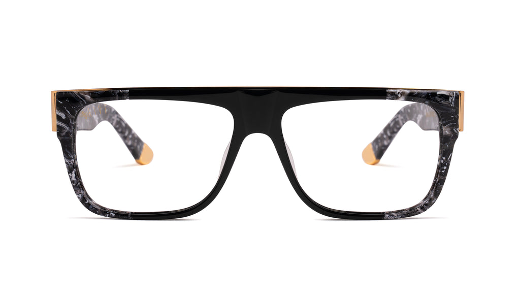 9FIVE 22 Black & White Onyx Clear Lens Glasses