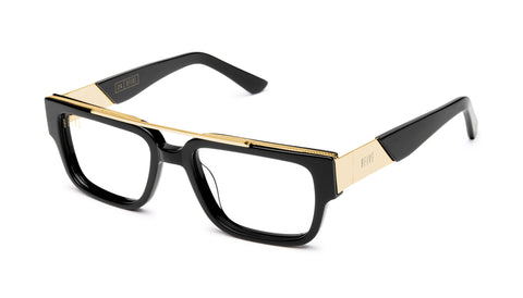 9FIVE 24 Black & 24K Gold Clear Lens Glasses – 9FIVE Eyewear