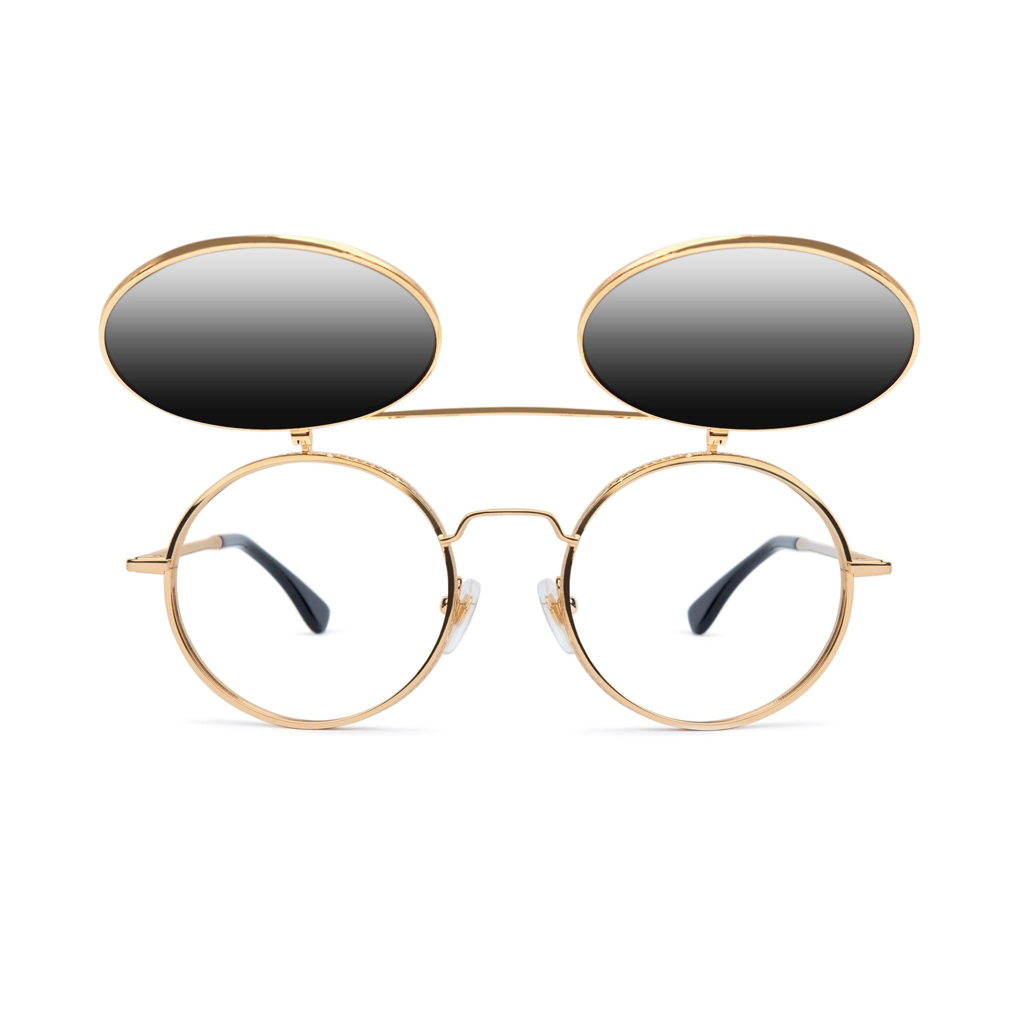9FIVE 50-50 Flip-Up Gradient A & 24K Gold Sunglasses — front [g:gradient-a s:all o:1]
