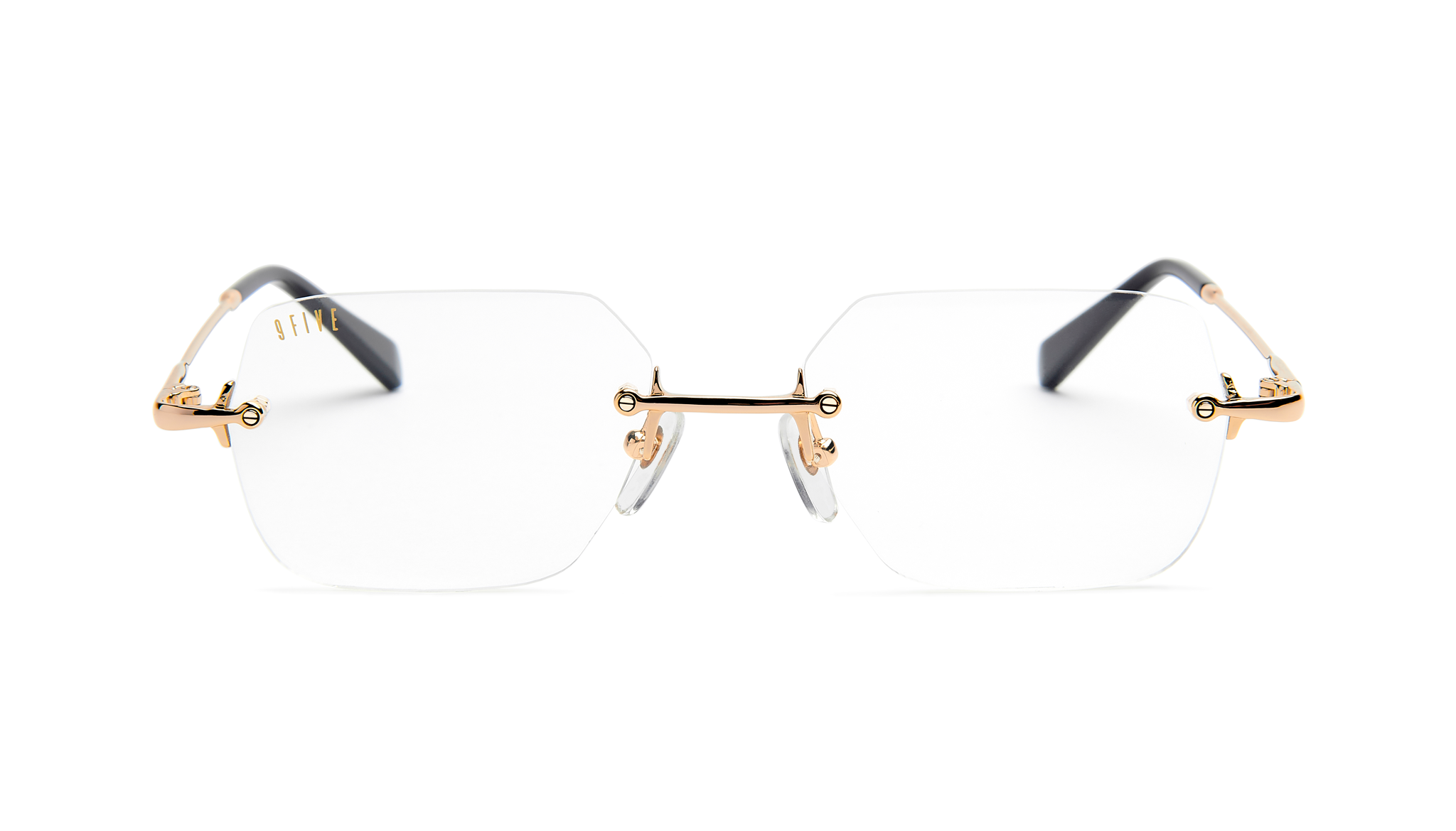 9FIVE Locks Ruby & 24K Gold Clear Lens Glasses – 9FIVE Eyewear