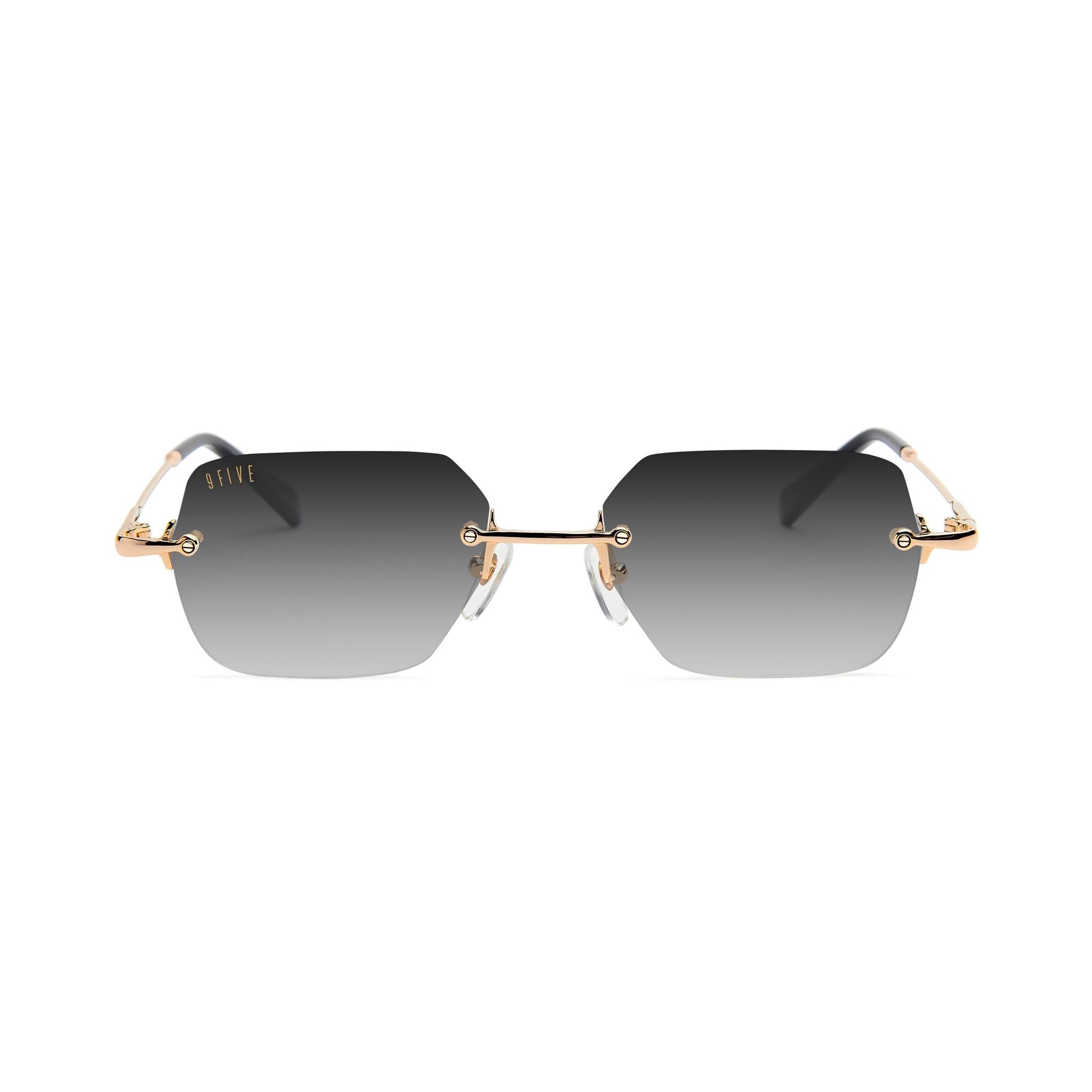 9FIVE Clarity Lite Black Gradient & 24K Gold Sunglasses — front [g:black-gradient s:all o:1]