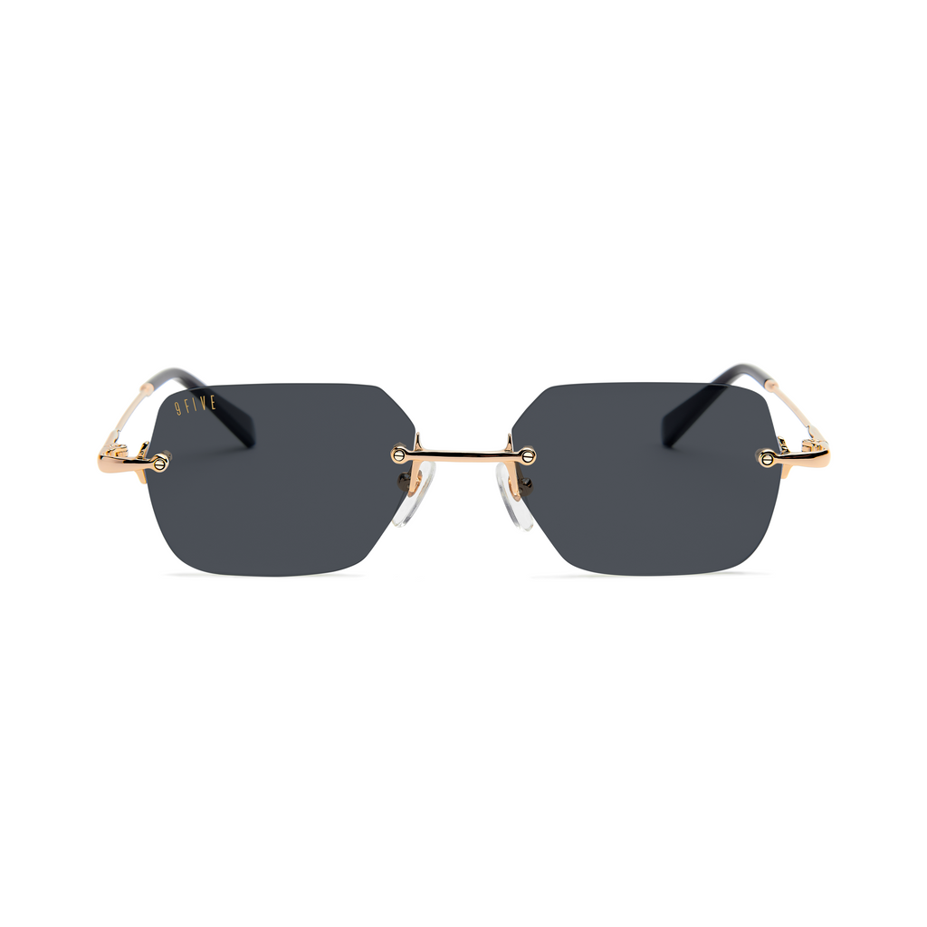 9FIVE Clarity Lite Black & 24K Gold Sunglasses — front [g:black s:all o:1]