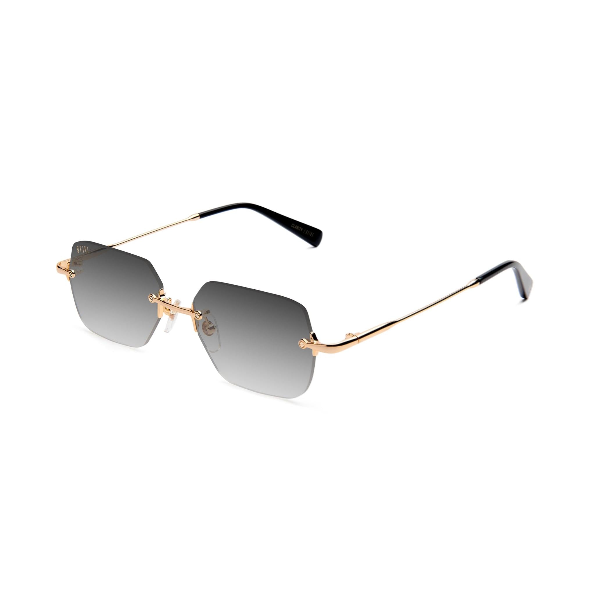 9FIVE Clarity Lite Black Gradient & 24K Gold Sunglasses — side [g:black-gradient s:all o:2]