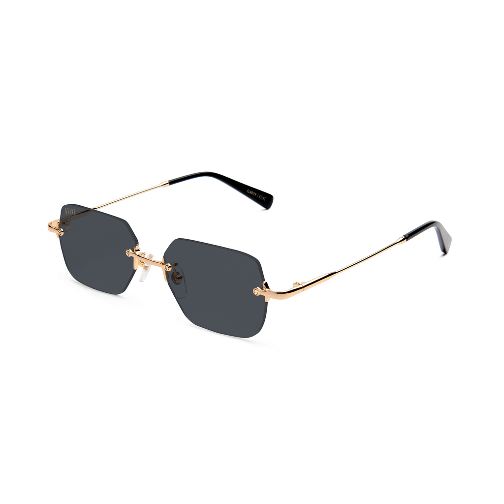 9FIVE Clarity Lite Black & 24K Gold Sunglasses — side [g:black s:all o:2]