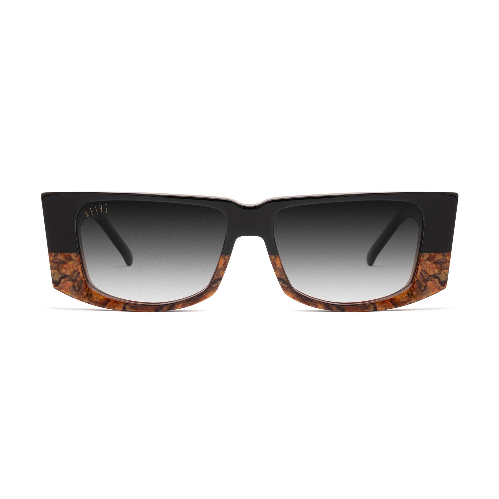 9FIVE Angelo Gold Marble Black Gradient Sunglasses — front [g:black-gradient s:all o:1]