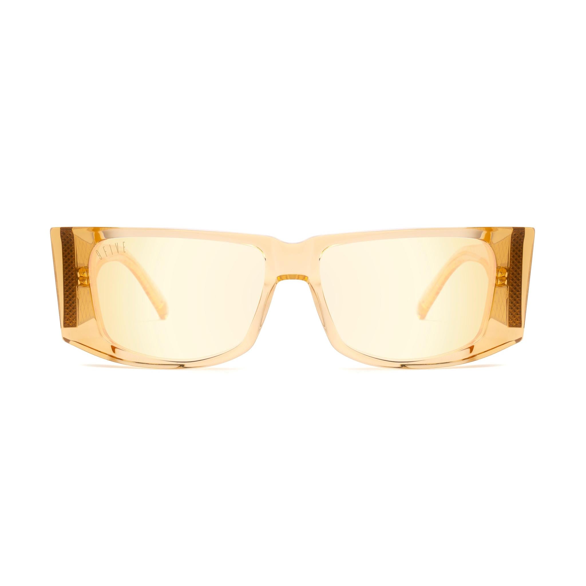 9FIVE Angelo Gold Scale Reflective Gold Sunglasses — front [g:reflective-gold s:all o:1]