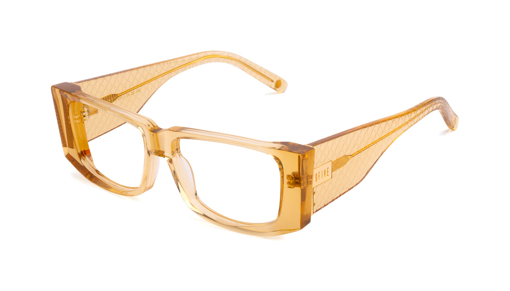 9FIVE Angelo Gold Snake Clear Lens Glasses