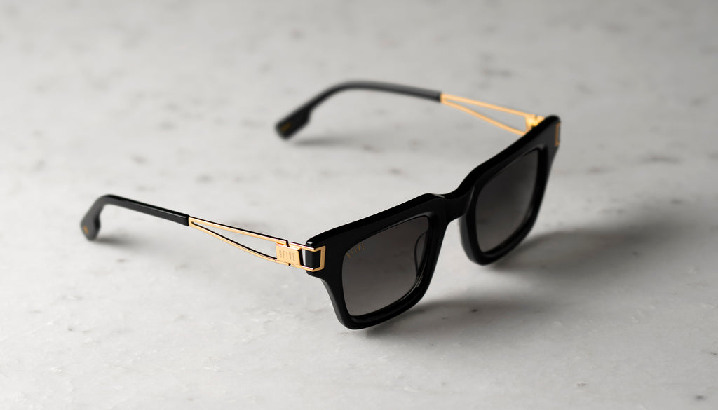 9FIVE Avenue Black & 24K Gold - Gradient Sunglasses
