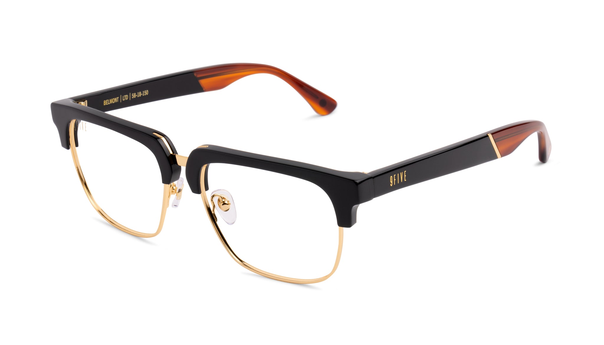 9FIVE Belmont Black & Bourbon Clear Lens Glasses – 9FIVE Eyewear
