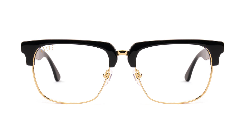 9FIVE Belmont Gold Marble & 24K Gold Clear Lens Glasses